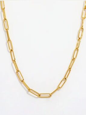 18K Gold Plated Paperclip Chain Necklace